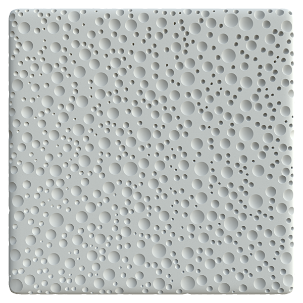 White Concrete Wall with Numerous Concave Circles (Plane)