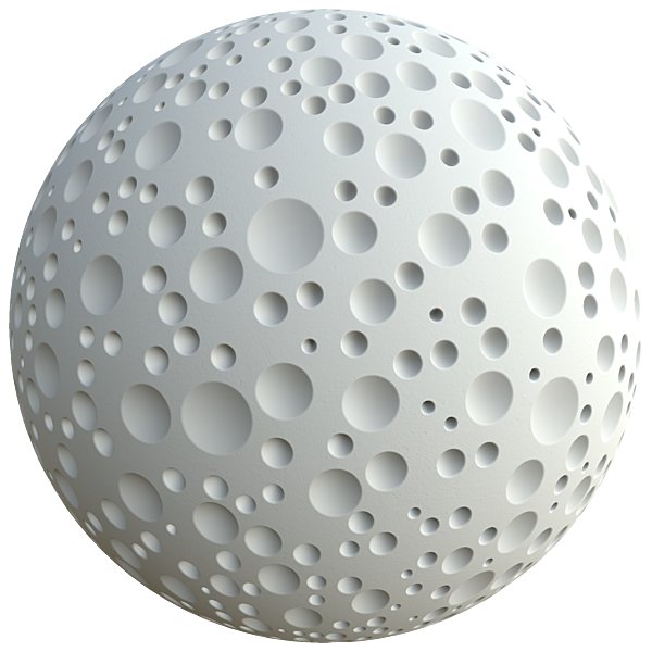 White Concrete Wall with Numerous Concave Circles (Sphere)