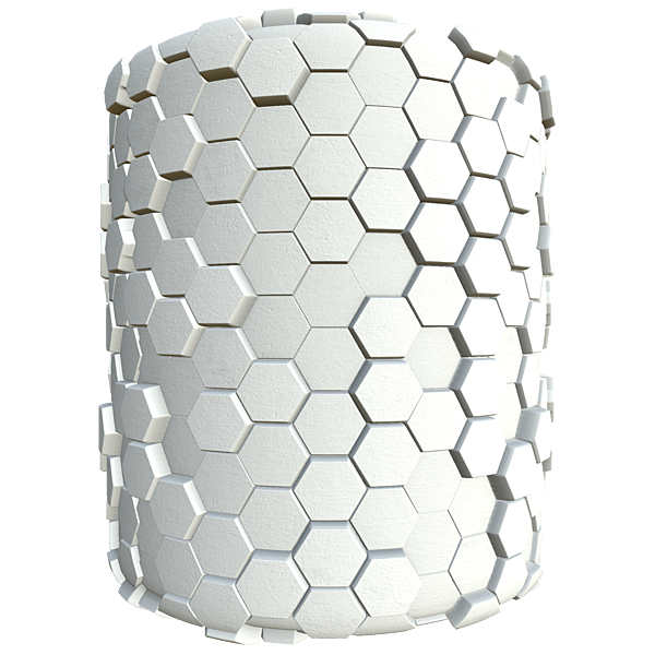 Grey Hexagonal Bump Wall Decoration (Cylinder)