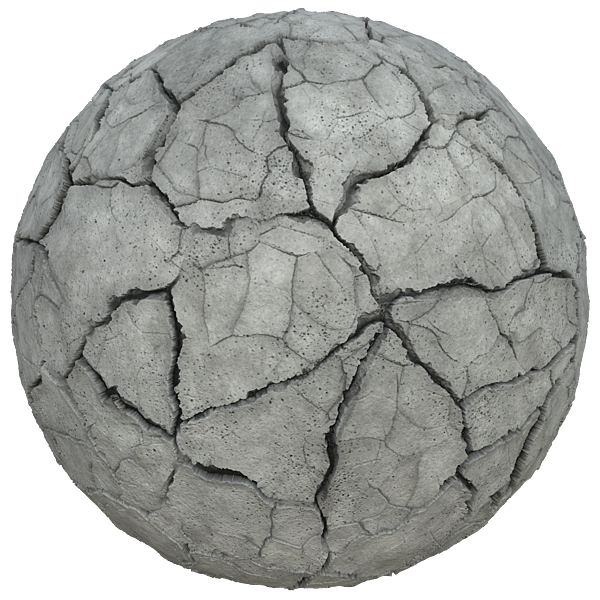 Damaged Concrete with Deep Cracks (Sphere)