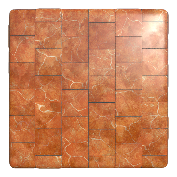 Classical Orange Marble Texture with White Stripes (Plane)