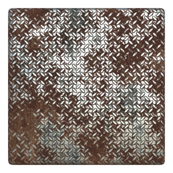 Rusty Metal Treadplate Texture with Cross Pattern (Plane)