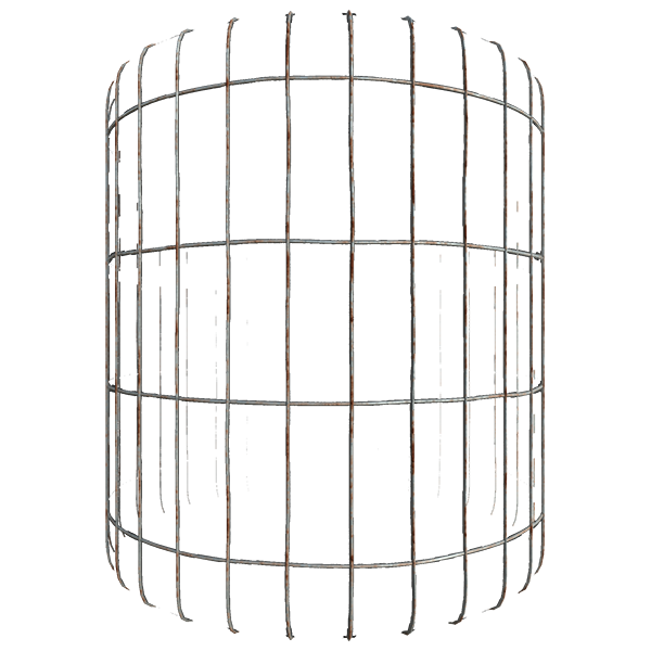 Rusty Iron Wire Fence (Cylinder)