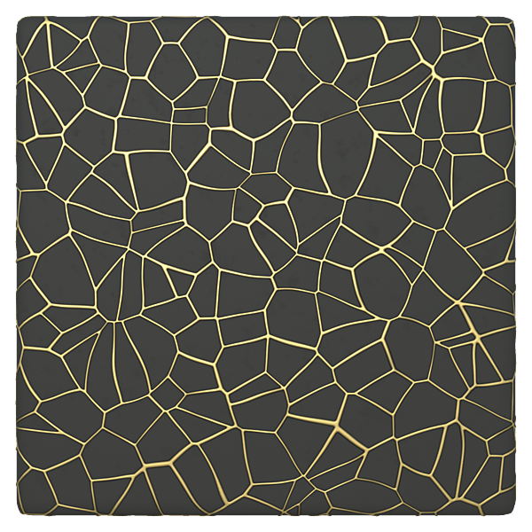 Black Wall with Golden Metallic Vein Network Pattern (Plane)