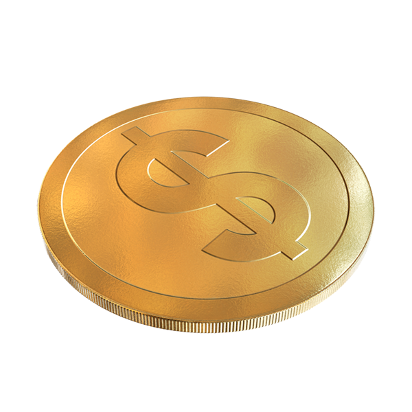 Gold Coin Texture with Coin Edge Pattern (Sphere)