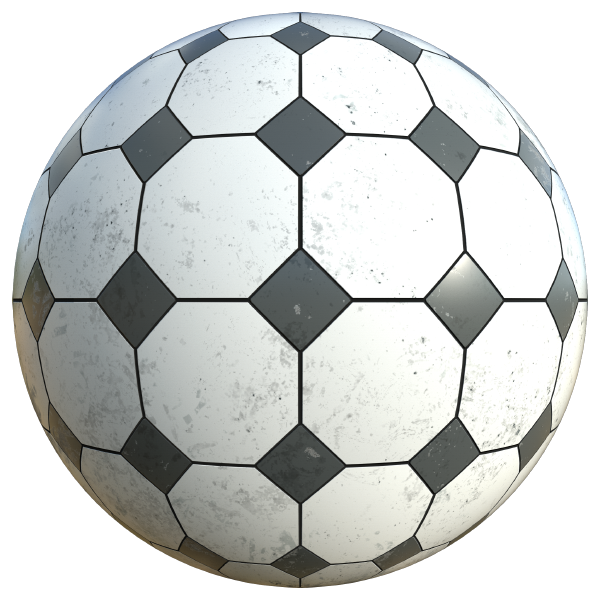 Old-fashioned Black and White Tile Texture (Sphere)