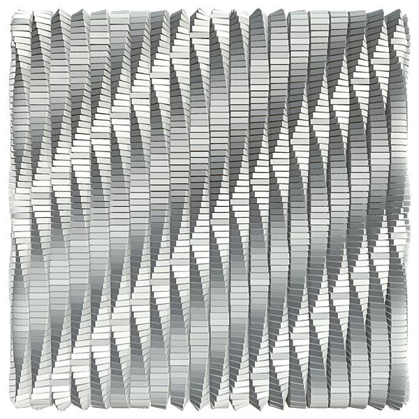 Turning White Tiles Forming Wave Pattern (Plane)