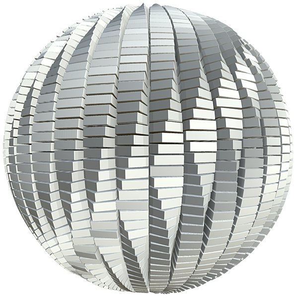 Turning White Tiles Forming Wave Pattern (Sphere)