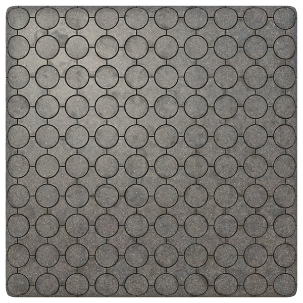 Gray Pavement Tiles Consisting of Circles and Squares (Plane)