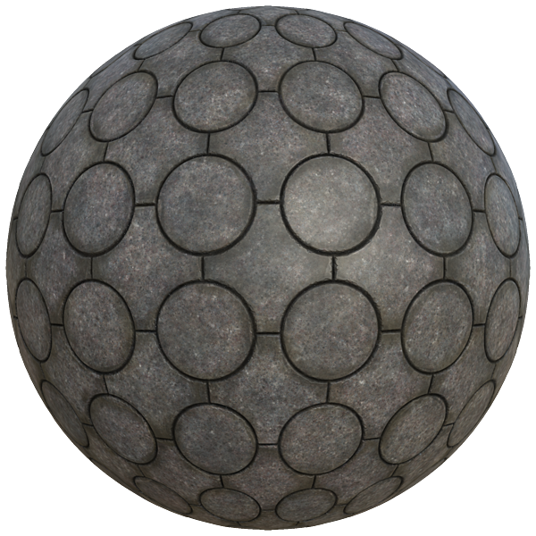 Gray Pavement Tiles Consisting of Circles and Squares